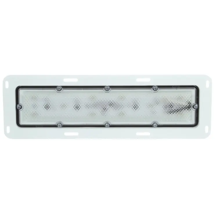 Weekend Sale Truck-Lite 80 Series 10 Diode Clear Rectangular LED Dome Light 12V with 8 Screw White Bracket Mount - 80251C