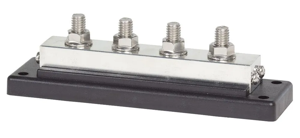 Final Sale Blue Sea Systems PowerBar 600A BusBar 48V DC Four 3/8 in.-16 Studs - 2104