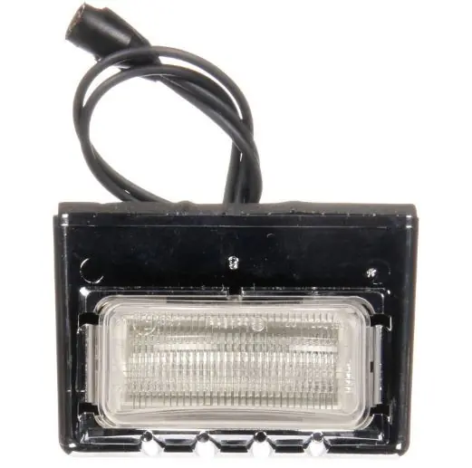 While Supplies Last Truck-Lite 15 Series 3 Diode Clear Rectangular Diamond Shell LED License Light Kit 12V with Chrome Bracket Mount - 15059