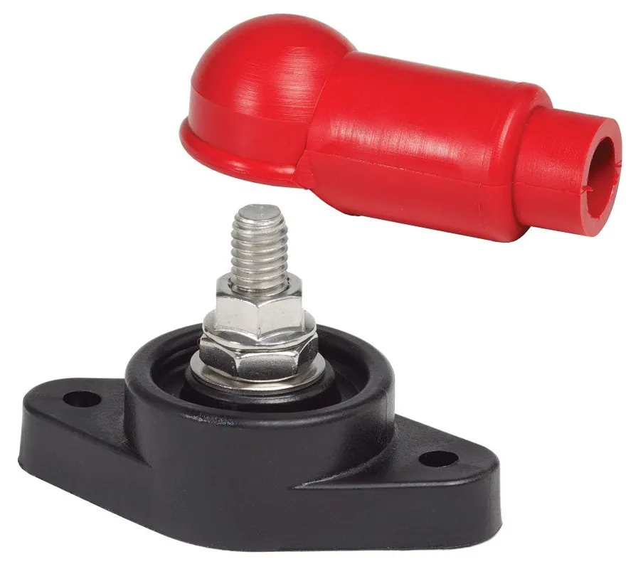 Blue Sea Systems Red PowerPost 48V DC with Insulator 3/8 in.-16 Stud - 2003 Hot Deal