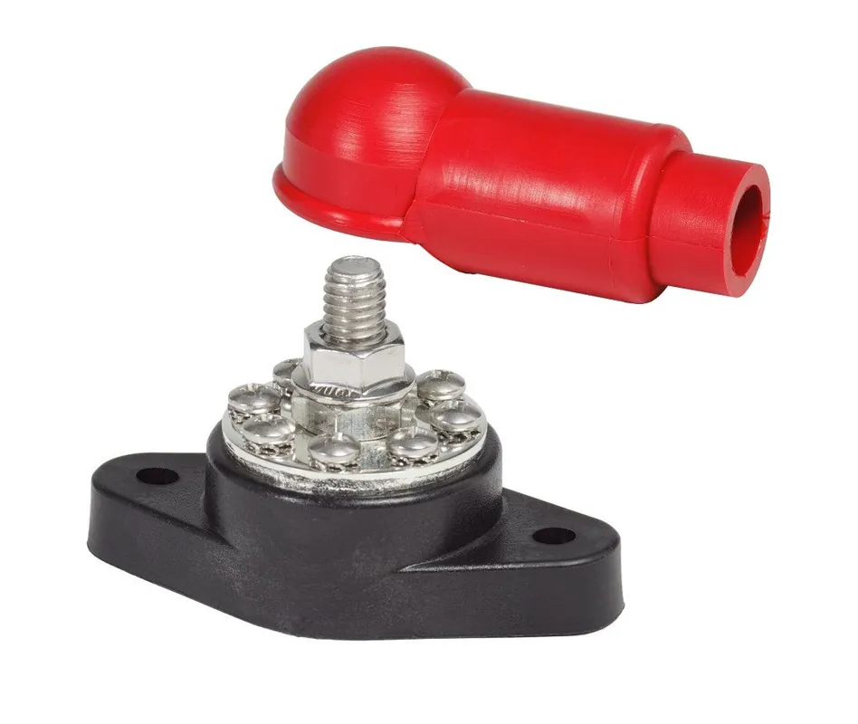 Blue Sea Systems Red PowerPost Plus 48V DC 5/16 in.-18 Stud - 2102 Brand New
