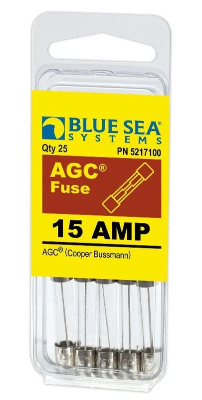 Special Discount Blue Sea Systems AGC 15 Amp Fuse - Pack 25 - 5217100