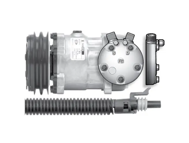 Clearance MEI Sanden Compressor SD510HD 12V with 2 Grooves and 5 Cylinders - 5920