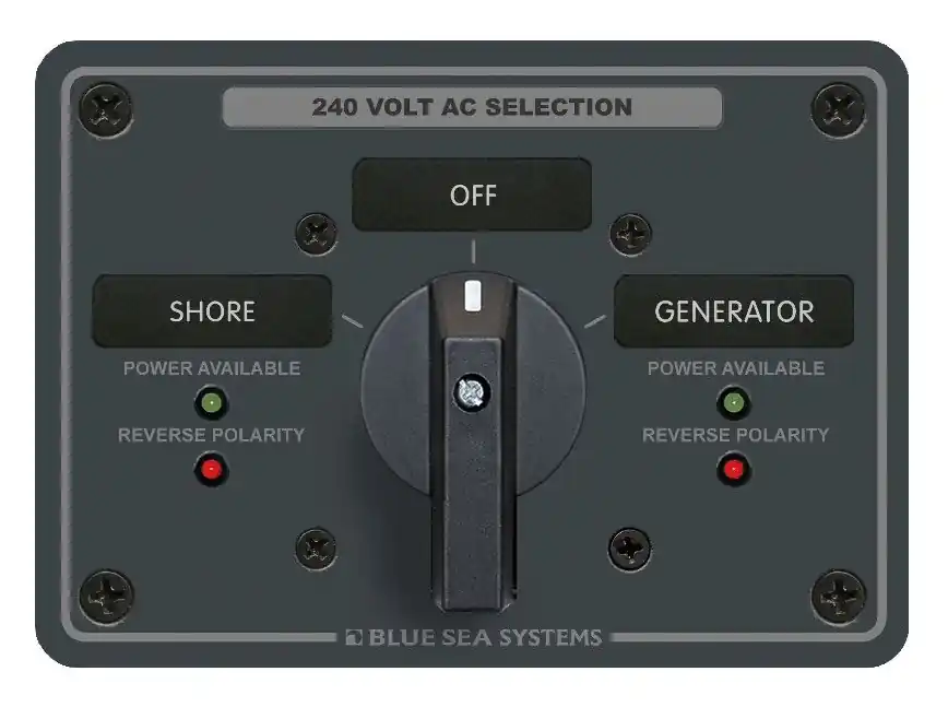 Blue Sea Systems 3-Pole AC Rotary Switch Panel 65 Ampere 2 Positions/OFF - 8363 New Arrival
