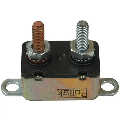 Buy Online Pollak Single Pole Thermal Type Breaker 12VDC 30DC Amp with Cycling Automatic Reset and Straight Mounting Bracket - Packaged - 54-530P