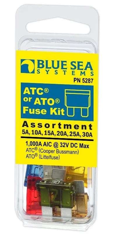 Buy Today Blue Sea Systems ATO/ATC 6-Piece Fuse Kit 32V DC - 5287