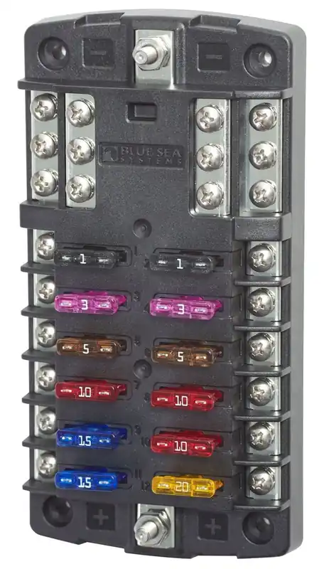 Blue Sea Systems ST Blade Fuse Block 32V DC with 12 Circuits with Negative Bus - 5031 Editor’s Pick