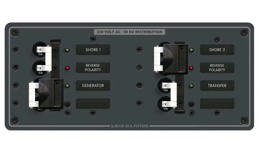 Sale Blue Sea Systems Horizontal Source Selection Panel 230V AC AC 3 Sources - 8598