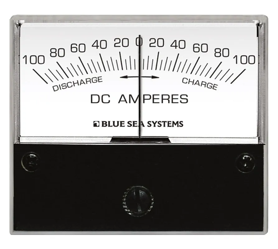 Blue Sea Systems Zero Center Standard Analog DC Ammeter 100-0-100A with Shunt - 8253 Warranty Included