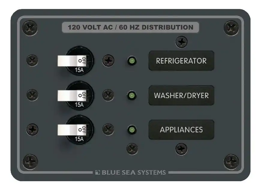 Blue Sea Systems AC 3 Position Power Distribution Panel 120V AC 100A - 8058 Bargain