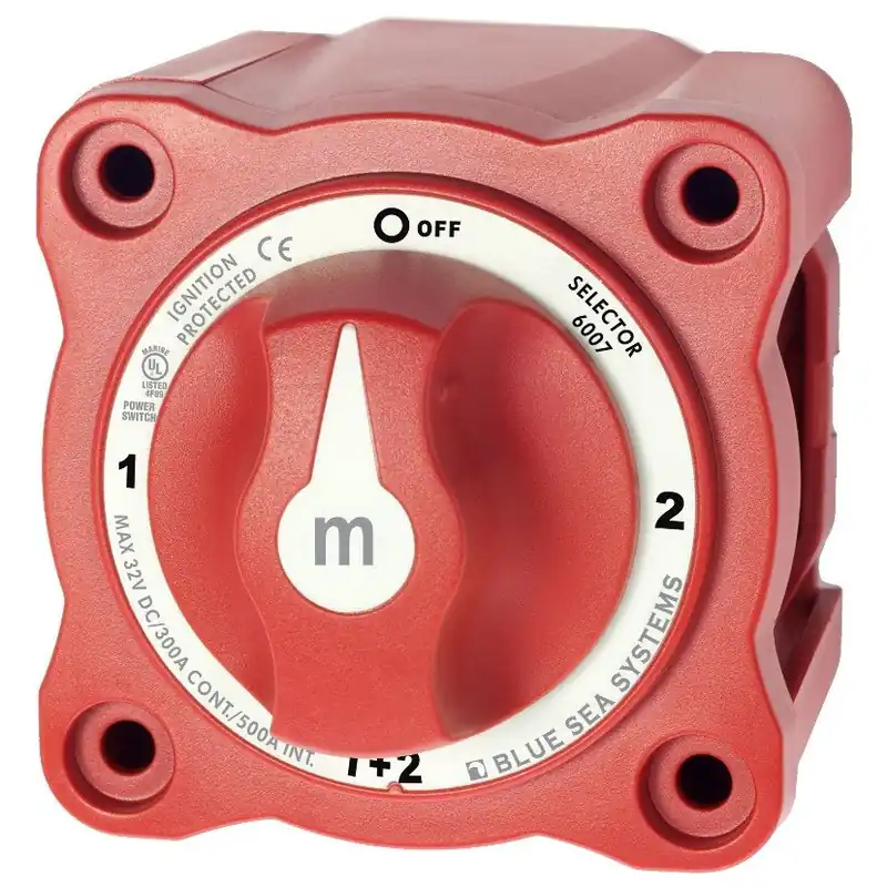 Bargain Blue Sea Systems m-Series 4 Position Mini Selector Battery Switch 32VDC in Red - 6007
