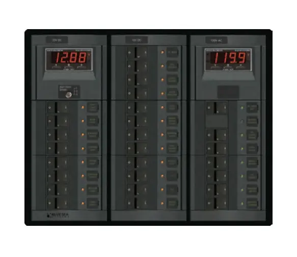 Fan Favorite Blue Sea Systems AC/DC Power Distribution Panel 12 Volt DC Main Plus 19 Positions/120 Volt AC Main Plus 6 Positions - 1218