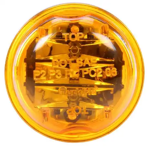 Truck-Lite 30 Series 8 Diode LED Yellow Round High Profile Marker Clearance Light Kit 12V with Black PVC Grommet Mount - 30075Y Must Have