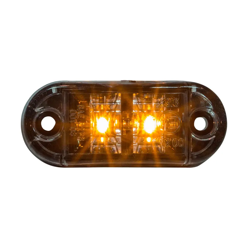 Professional Grade Heavy Duty Lighting 2.5 in. 2 LED Oval Clearance Marker Amber with Clear Lens - HD26002YCSD