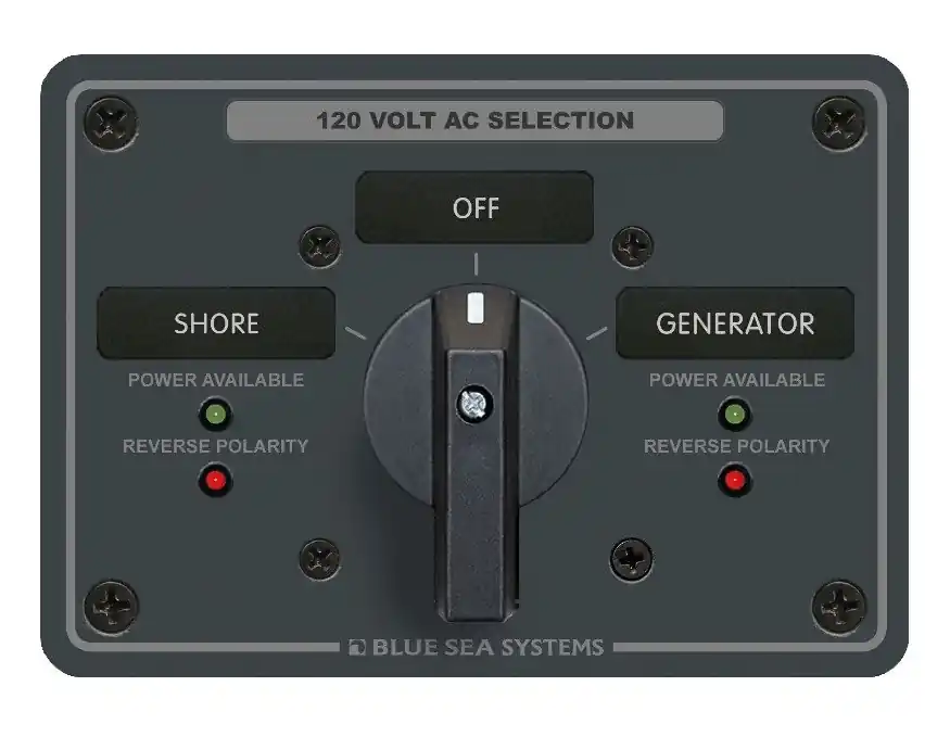 Blue Sea Systems 2-Pole AC Rotary Switch Panel 65 Ampere 2 Positions/OFF - 8365 Reduced Price