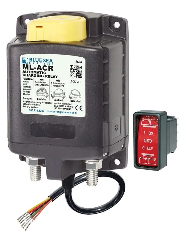 Trending Blue Sea Systems ML-ACR 500A Automatic Charging Relay with Manual Control 24V DC - 7623