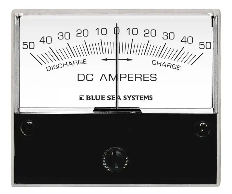 Top Pick Blue Sea Systems Zero Center Standard Analog DC Ammeter 50-0-50A with Shunt - 8252