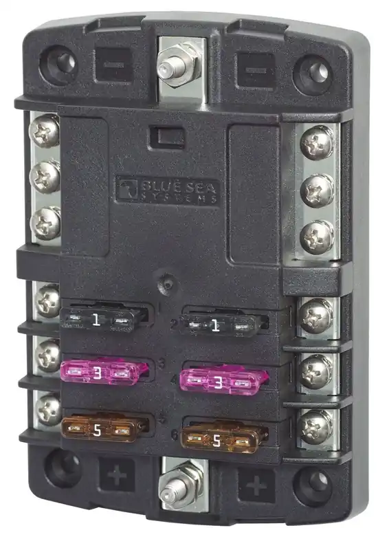 Blue Sea Systems ST Blade Fuse Block 32V DC with 6 Circuits with Negative Bus - 5030 Affordable