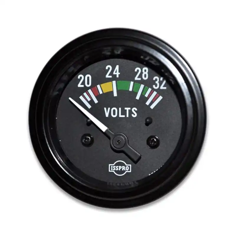 Free Returns ISSPRO - Voltmeter Gauge, Color-coded, 24VDC, 2-1/16in - R8661