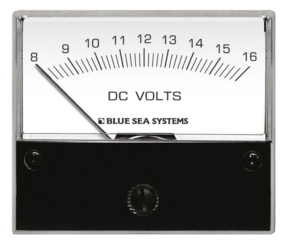 Final Sale Blue Sea Systems Standard DC Analog Voltmeter 8 to 16V - 8003