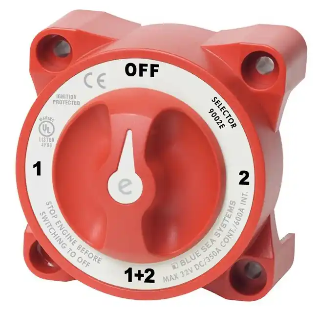 Secure Checkout Blue Sea Systems e-Series Selector Battery Switch with AFD 32VDC - 9002e
