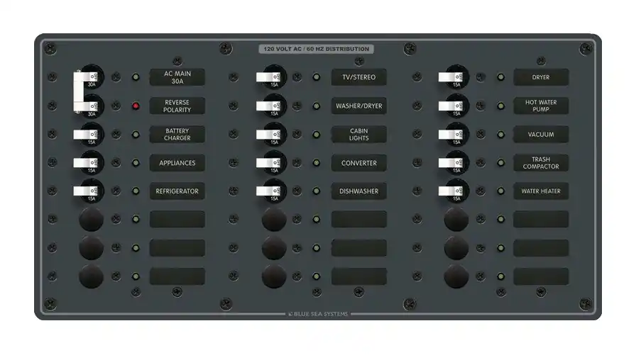 Blue Sea Systems AC Main Plus 22 Position Power Distribution Panel 120V AC - 8465 One Day Deal