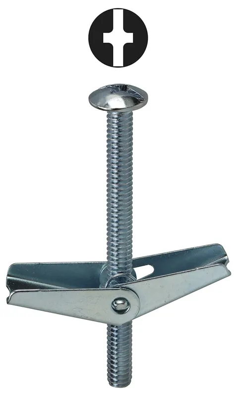 Exclusive Offer Dottie TBC364 Zinc Plated Steel Phillips/Slotted Drive Mushroom-Truss Head Spring Wing Square Toggle Bolt 3/16-Inch x 4-Inch
