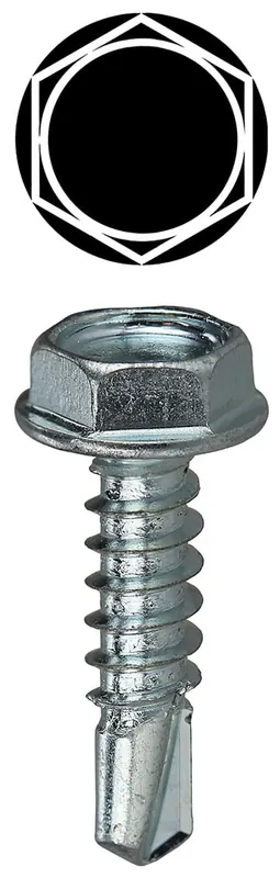 While Supplies Last Dottie TEKHW812 Zinc Plated Steel Hex Washer Head Self-Drilling Screw #8 x 1/2-Inch