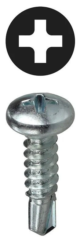 Top Pick Dottie TEKPH1034 Zinc Plated Steel Phillips Drive Pan Head Self-Drilling Screw #10 x 3/4-Inch