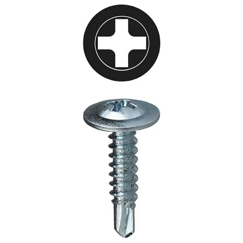 Dottie TEKW8114 Zinc Plated Steel Phillips Drive Wafer Head Self-Drilling Screw #8 x 1-1/4-Inch Flash Sale