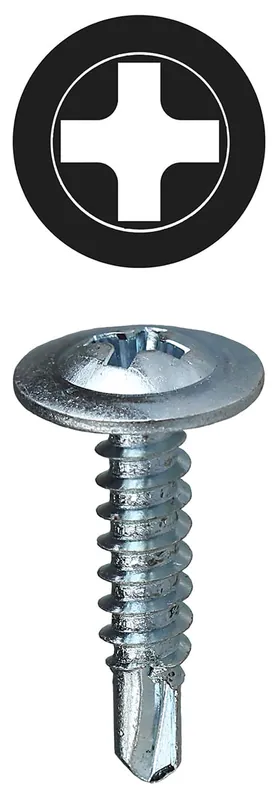 Sale Dottie TEKWT834 Zinc Plated Steel Phillips Drive Wafer Head Self-Drilling Screw #8 x 3/4-Inch