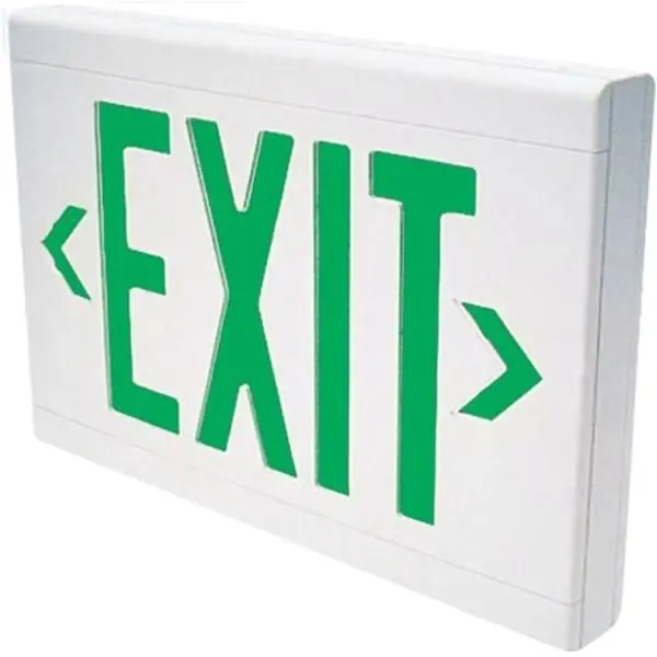 Worldwide Shipping Hubbell Lighting LXUGW-2C LX Series AC LED Exit Sign White Housing Green Letter 120/277-Volt Dual-Lite