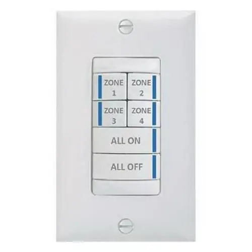 Order Now Lithonia Lighting BR6-BWH-PWH-PSD 2.25-Inch Deep Switch Box Mount 6 Button Brighton Digital Switch White Button/White Plate GR 2400