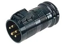 Woodhead Y560PF 5-Wire 4-Pole Industrial Grade Pin And Sleeve Exposition Plug 277/480-Volt 60-Amp Safeway Modern