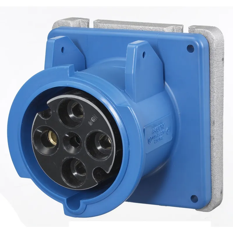 Factory Price Hubbell-Wiring A460R9 Low Profile Watertight Polarized Single Pin And Sleeve Receptacle 3-Pole 4-Wire 250-Volt AC 60-Amp Blue