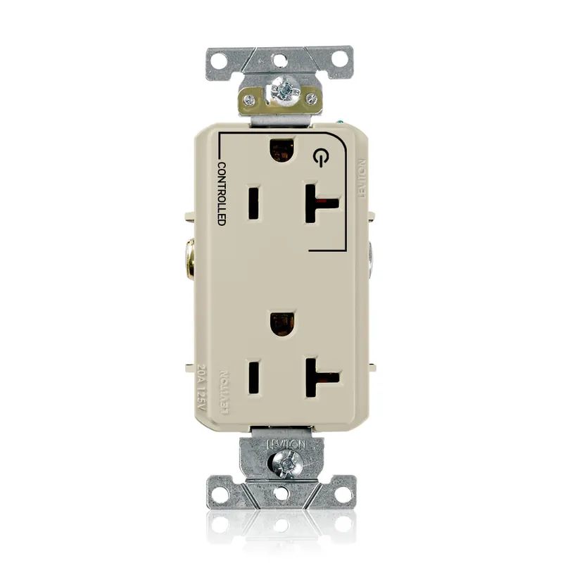 Leviton 16352-1PI Commercial Grade Duplex Straight Blade Receptacle 20-Amp 125-Volt NEMA 5-20R Ivory Decora Plus Money Back Guarantee