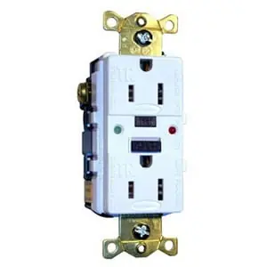 Hubbell-Wiring GFTR15BK Commercial Grade 2-Pole Tamper-Resistant GFCI Receptacle With LED Indicator Light 15-Amp 125-Volt NEMA 5-15R Black Style Li Special Offer