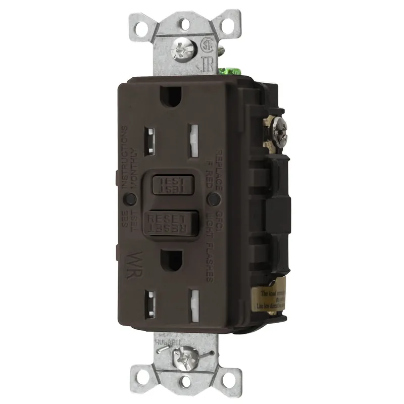 Must Have Hubbell-Wiring GFTWRST15 3-Wire 2-Pole Commercial Grade Standard Heavy-Duty Tamper And Weather-Resistant Self-Test Duplex GFCI Receptacle 15-Amp 12
