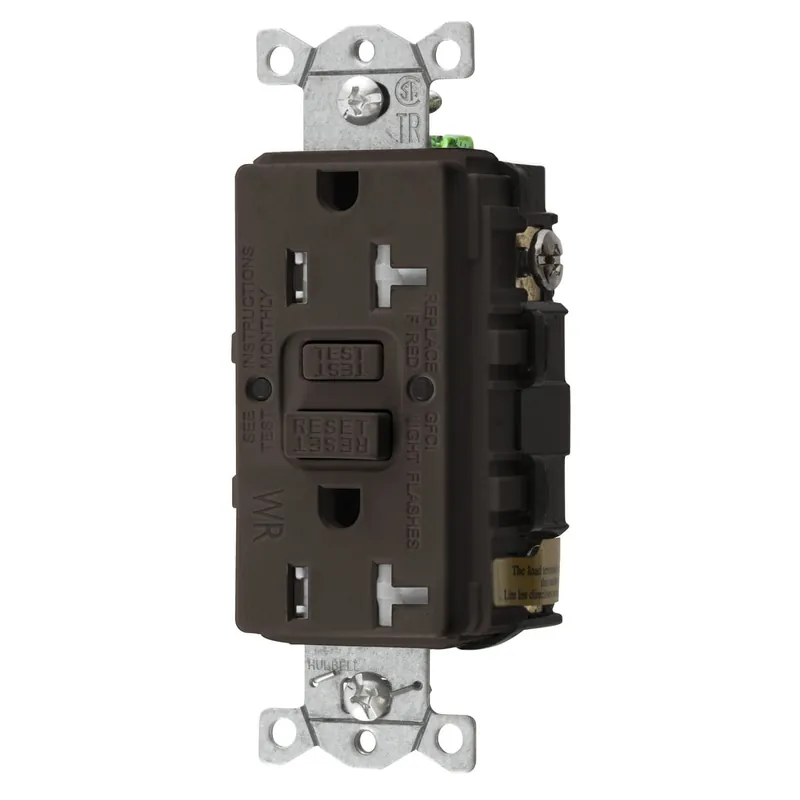 Price Cut Hubbell-Wiring GFTWRST20 Heavy-Duty Tamper And Weather-Resistant Standard Self-Test GFCI Receptacle 20-Amp 125-Volt AC NEMA 5- 20R Brown Style Line