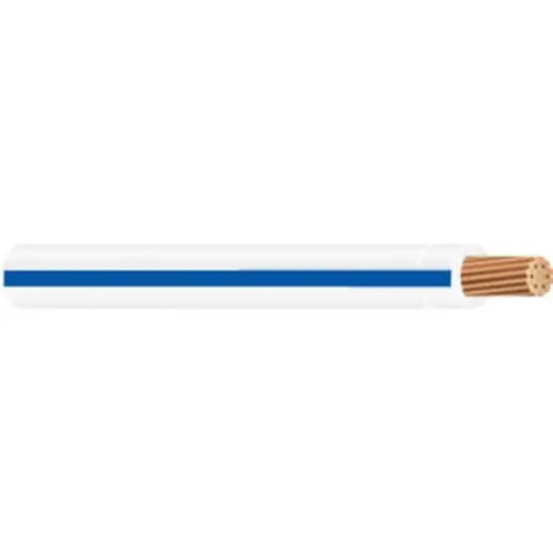 THHN-10-WHT-W/BLUE-STRIPE Copper THHN Cable 10-AWG White With Blue Stripe Exclusive Offer