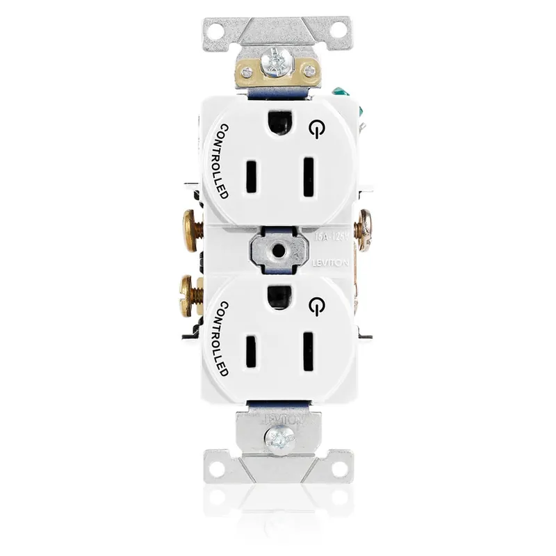 Place Order Leviton 5262-S2W Industrial Specification Grade Extra Heavy-Duty 2 Controlled Straight Blade Duplex Receptacle 15-Amp 125-Volt NEMA 5-15R White