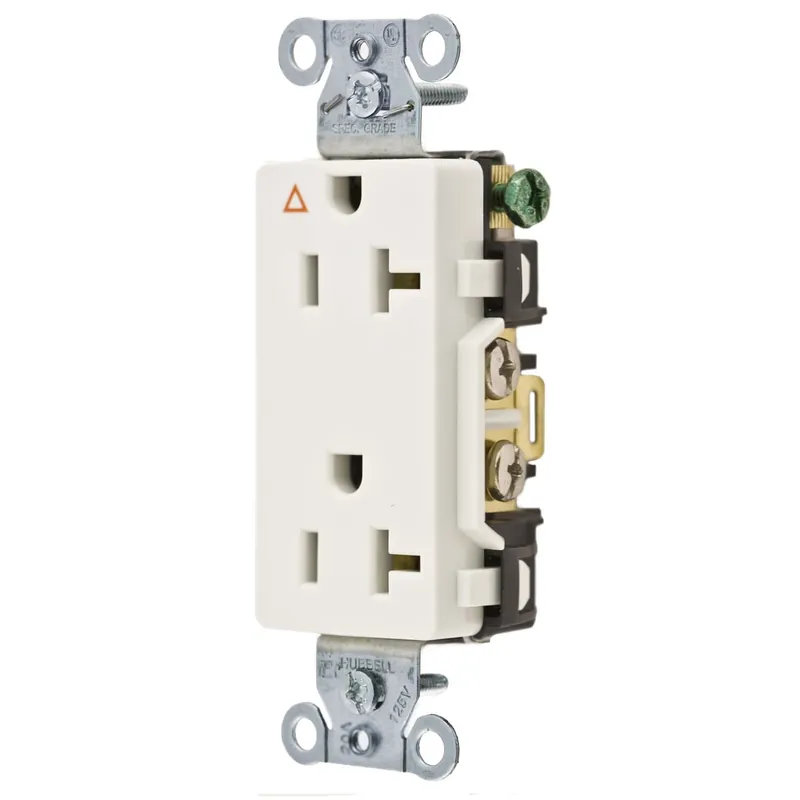 Hubbell-Wiring IG20DRWHI Commercial/Specification Grade Straight Blade Duplex Receptacle 20-Amp 125-Volt AC NEMA 5-20R White Authentic