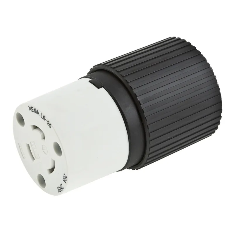 While Supplies Last Hubbell-Wiring L715C 3-Wire 2-Pole Polarized Locking Connector 277-Volt AC 15-Amp NEMA L7-15R Black/White Hubbell-Pro Select Spec