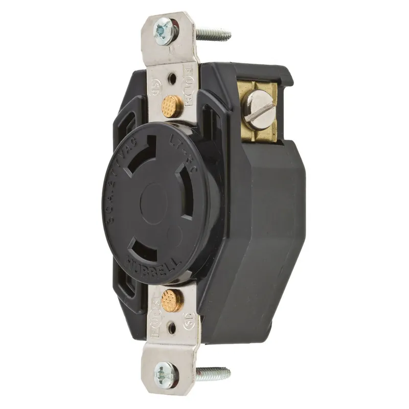 Hubbell-Wiring L715R Single Locking Receptacle 2-Pole 3-Wire 15-Amp 277-Volt AC Hubbell-Pro Select Spec New Release