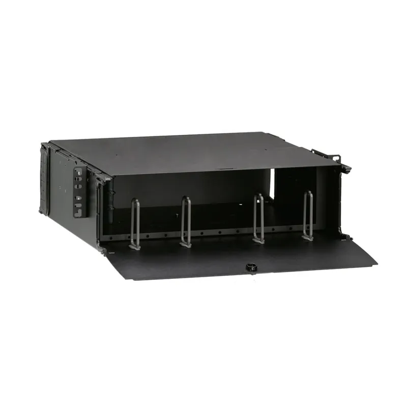 Leviton 5R3UM-F12 Powder Coated 16 Gauge Steel Rack Mount Fiber Optic Enclosure 19-Inch x 5.22-Inch Black Opt-X Limited Time