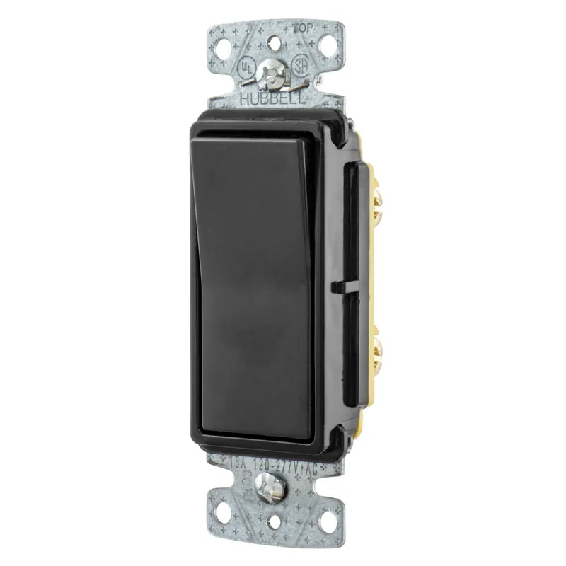Hubbell-Wiring RSD115BK 120/277-Volt AC 15-Amp 1-Pole Residential Grade General-Purpose AC Decorator Quiet Rocker Switch Gray Kellems TradeSelect Place Order