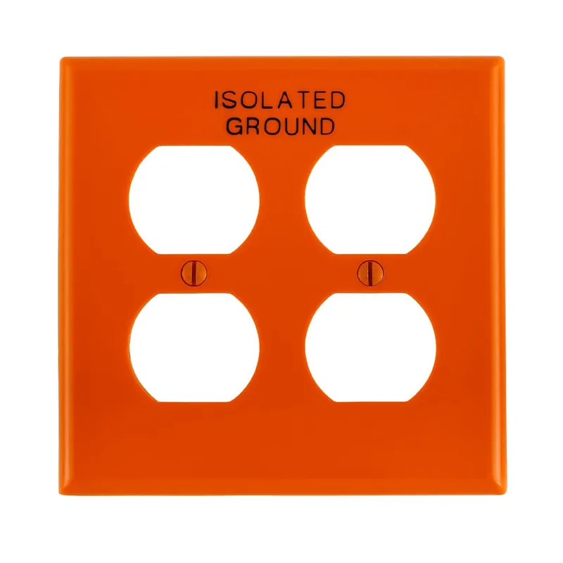 Free Delivery Leviton 80716-OIG Thermoplastic Nylon Device Mount 2-Gang Standard Size Wallplate (2) Duplex Receptacle Orange
