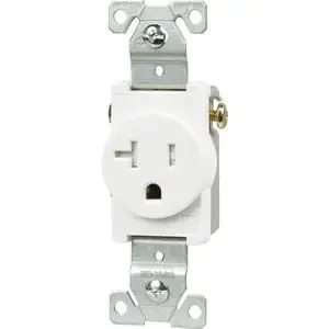 While Supplies Last Hubbell-Wiring WDR15WTGSS Thermoplastic 3-Wire 1-Gang SCD Receptacle with Integral Plate 125-Volt 15-Amp White Wirecon