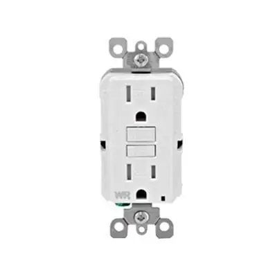 Leviton WT599-KW Residential Grade Slim Tamper And Weather-Resistant GFCI Receptacle 15-Amp 125-Volt NEMA 5-15R White Decora SmartlockPro Viral