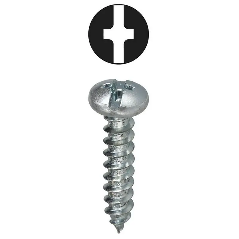 Sale Dottie 2WS10112 Zinc Plated Steel Slotted/Phillips Drive Pan Head 2-Way Sheet Metal Screw #10 x 1-1/2-Inch